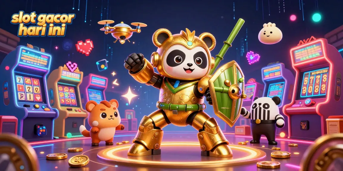 Experience slot gacor hari ini in a lively casino scene featuring vibrant elements and lively characters.