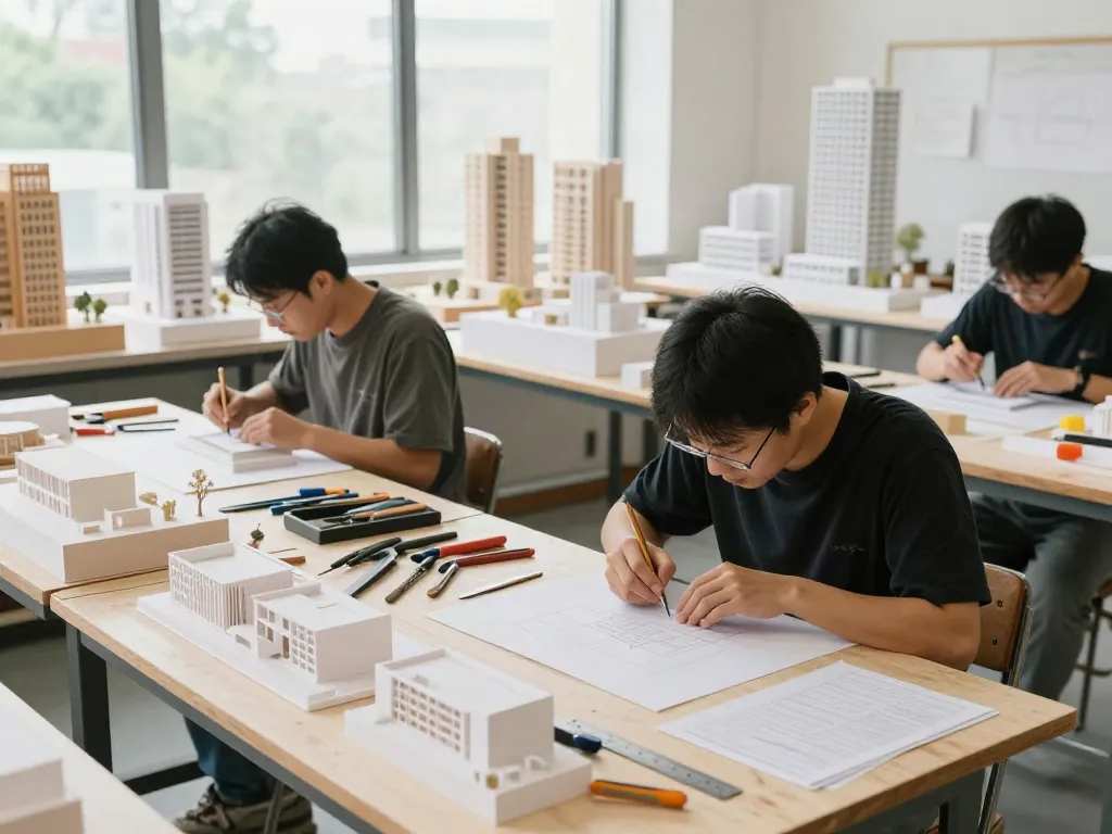 Hochpräzise Architektur Modellbau Dresden in einer kreativen Werkstatt mit detailreichen Modellen.