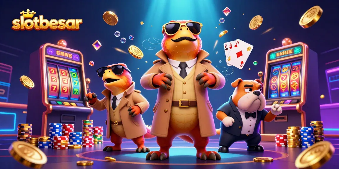 Spin the reels and win big with slotbesar in a vibrant casino scene filled with riches.