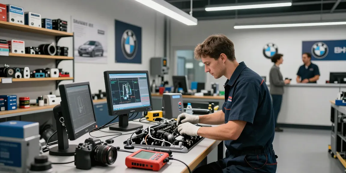 Professioneller Service in der BMW Werkstatt in Hannover mit Experten beim Motorcheck.
