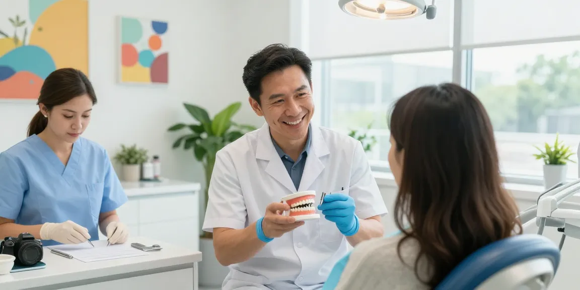Dental implants Mooresville nc consultation with dentist and patient in a welcoming dental clinic.