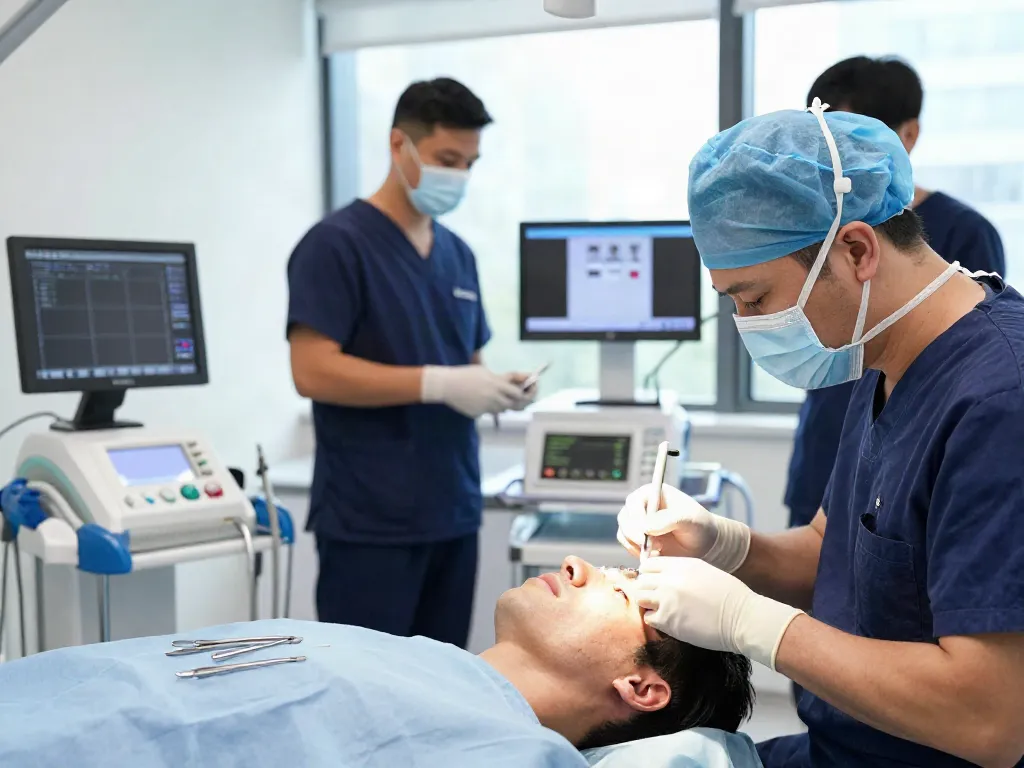 Hair Transplant Malaysia procedure in a professional clinic setting with skilled surgeon