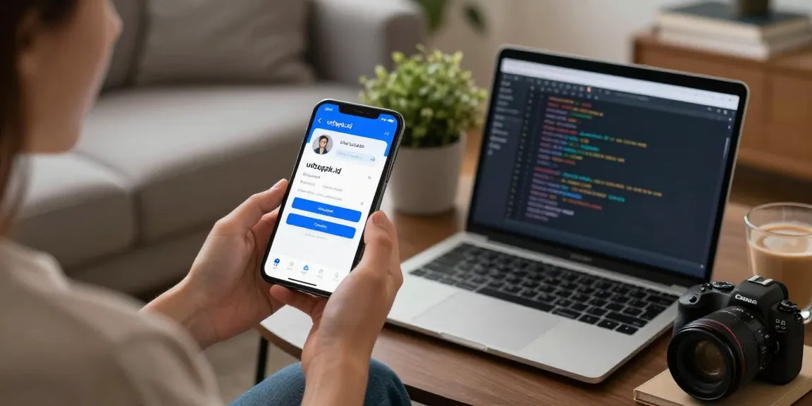 Pengguna ufoapk.id mengakses aplikasi di smartphone sambil bersantai.