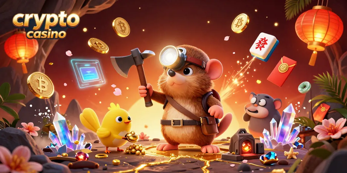 Débloquez l'aventure au crypto casino avec notre joyeux mole et sa volée de pièces d'or.