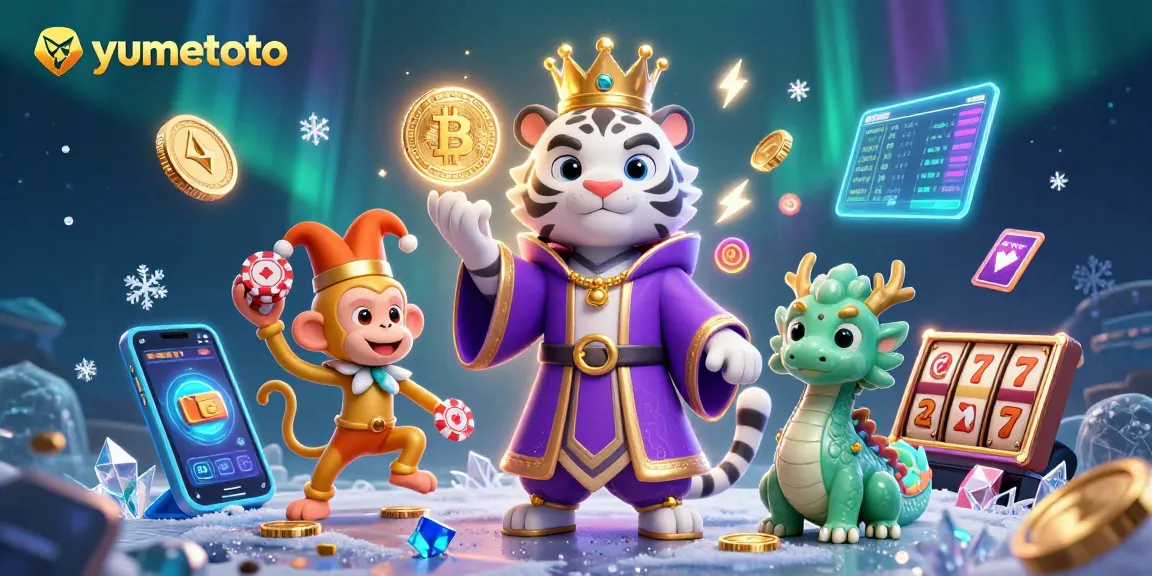 Experience exciting gameplay at yumetoto with an enchanting scene featuring a royal tiger and colorful gaming elements.
