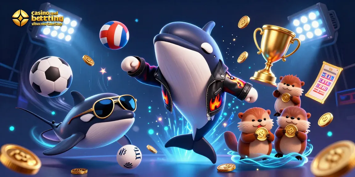 Catch exciting action with orca whale, stingray, and otters in a lively scene showcasing casino and betting sites not on GamStop.