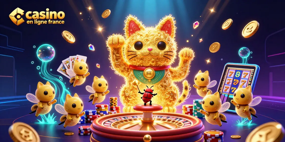Jouez sur un casino en ligne France et découvrez des jeux animés avec un chat porte-bonheur.