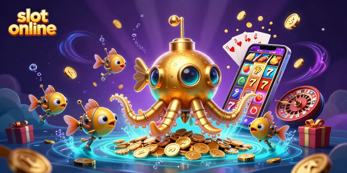 Spin to win big with slot online games amid golden coins and vibrant casino elements.