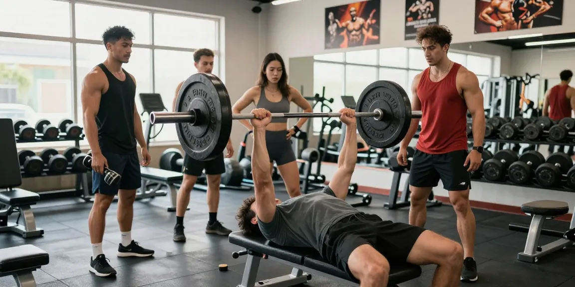 Pharmaqo shop showcasing fitness enthusiasts lifting weights, emphasizing community and dedication in bodybuilding.