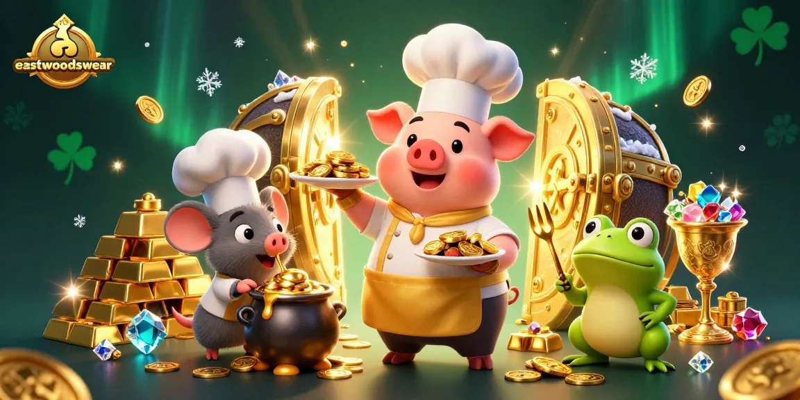 Jelajahi keseruan permainan slot di eastwoodswear dengan chef pig yang melayani koin emas.
