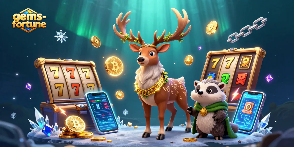 Embark on the gems-fortune adventure with a Celtic druid stag and wise badger amid dynamic casino elements.