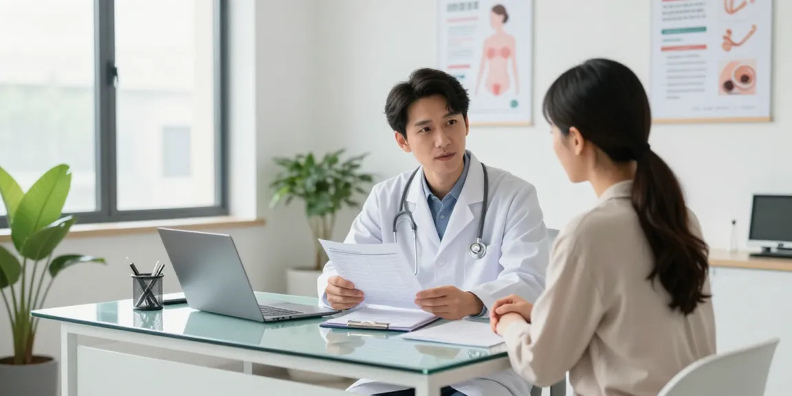 Deus Medical healthcare consultation scene with physician and patient in modern clinic, emphasizing trust and professionalism.