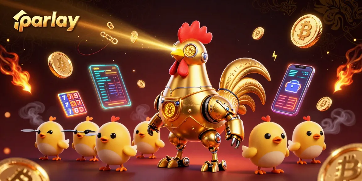Temukan parlay dengan gambar ilustrasi yang kaya detail tentang kasino futuristik dan robot
