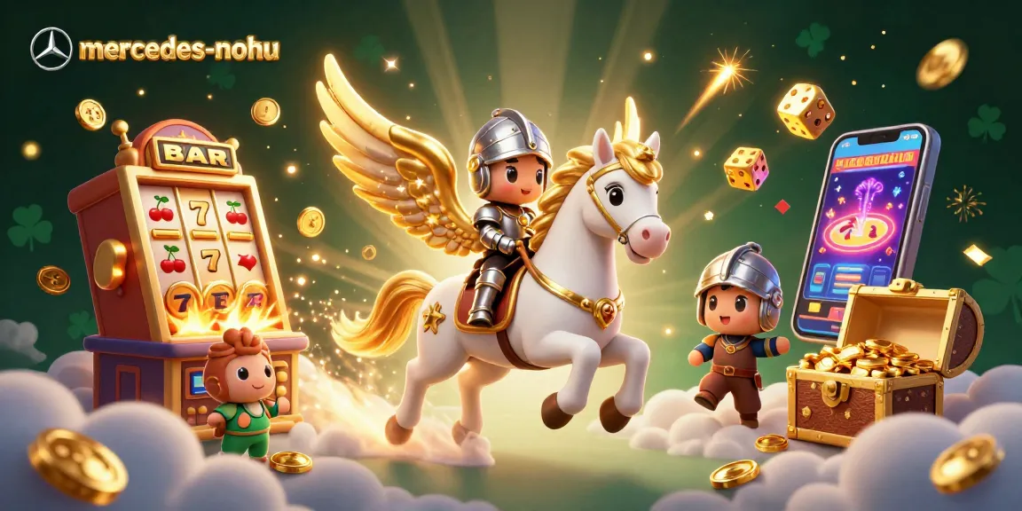 Experience the magic of mercedes-nohu with a celestial horse and a jackpot explosion in this vibrant casino scene.
