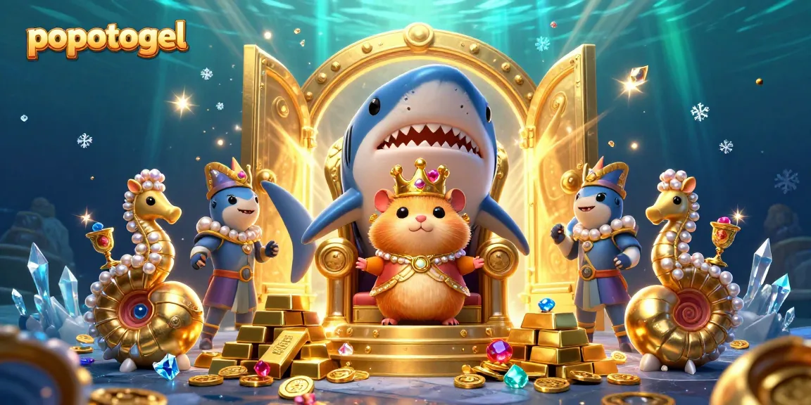 Experience betting excitement at popotogel with thrilling illustrations of rich treasures and casino themes.