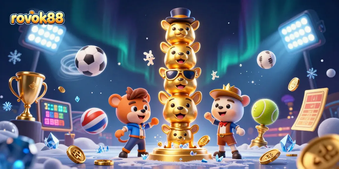 Experience rokok88's thrilling gaming atmosphere with vibrant characters and dynamic sports elements.