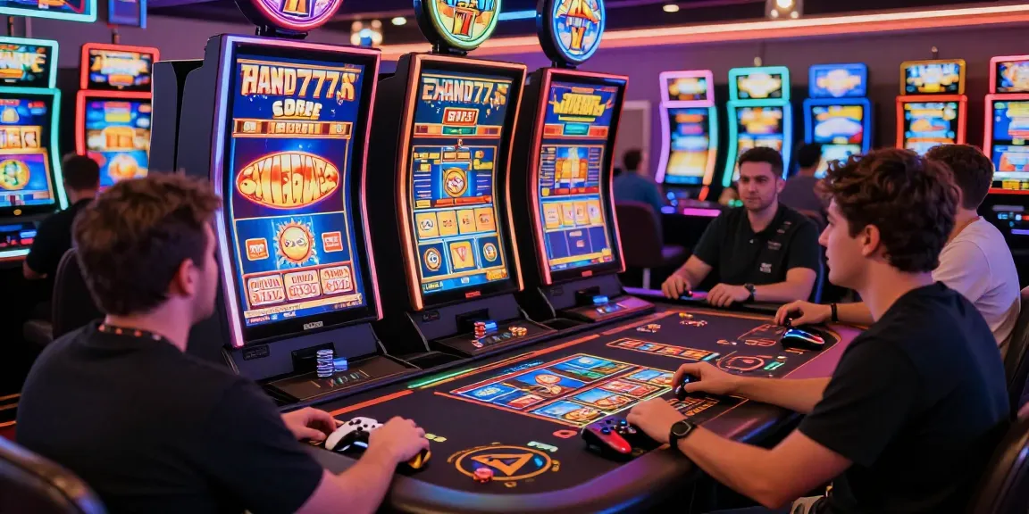 Players enjoying slot777 games in a vibrant online casino atmosphere.