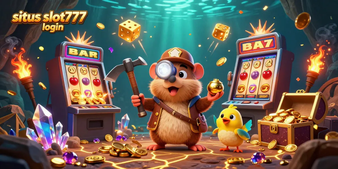 Join the fun at situs slot777 login, where a treasure hunter and canary uncover jackpot treasures!
