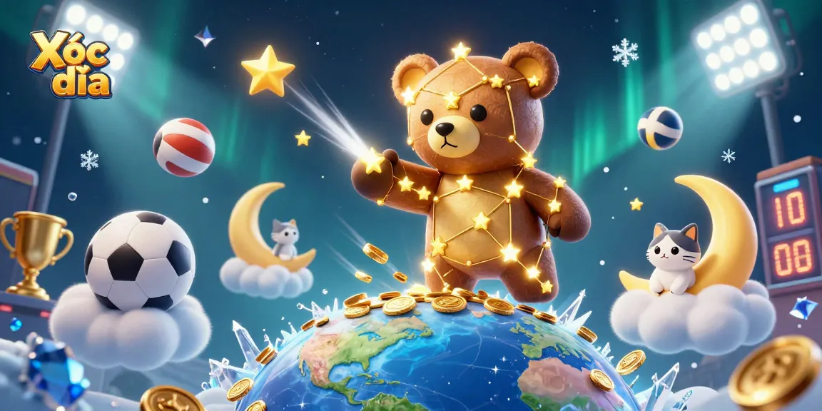 Xóc đĩa game features stunning 3D characters and dynamic sports elements, creating an engaging gaming experience.