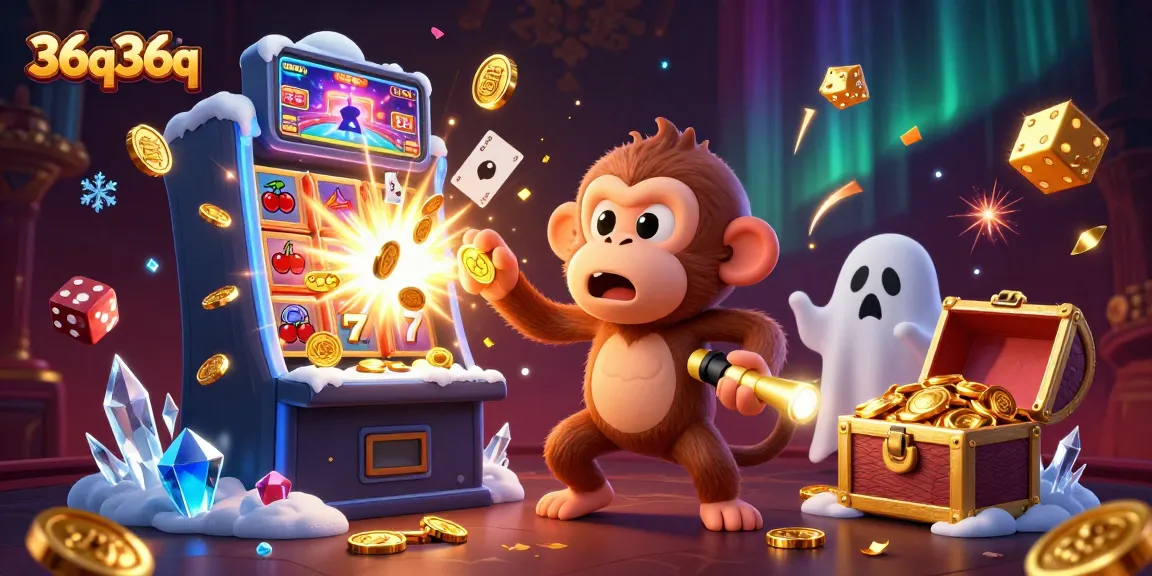 Engage in thrilling casino action with 36q36q's vibrant haunted casino illustration featuring a playful ghost and puppy.