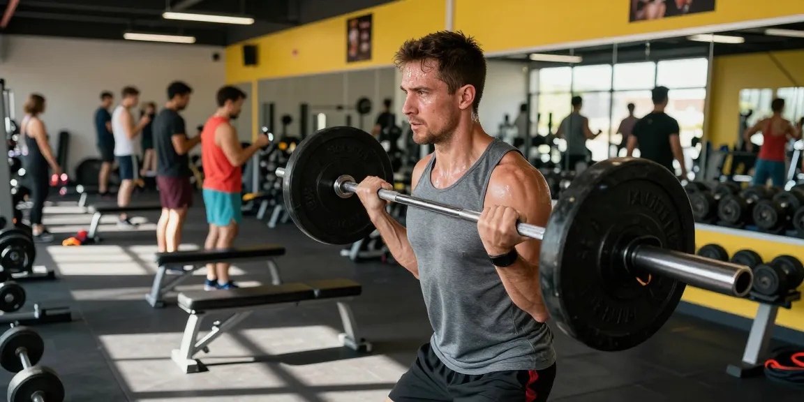Aktiver Körperbuilder im Anabolika Shop Deutschland, der Gewichte hebt und seine Fitnessziele verfolgt.