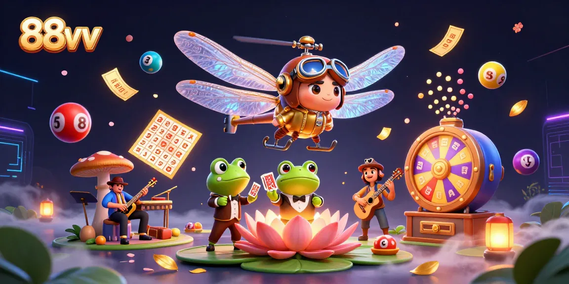 Engage with 88vv's vibrant casino scene featuring lively characters and dynamic gaming elements.