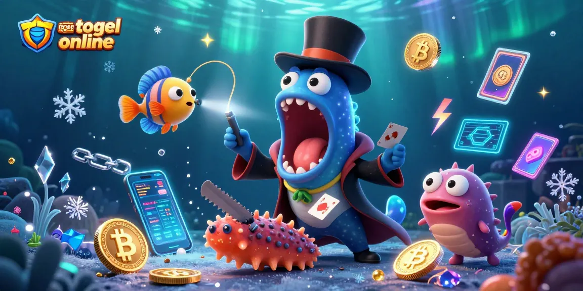 Engage with elite agen togel online strategies in a vivid underwater gambling scene.
