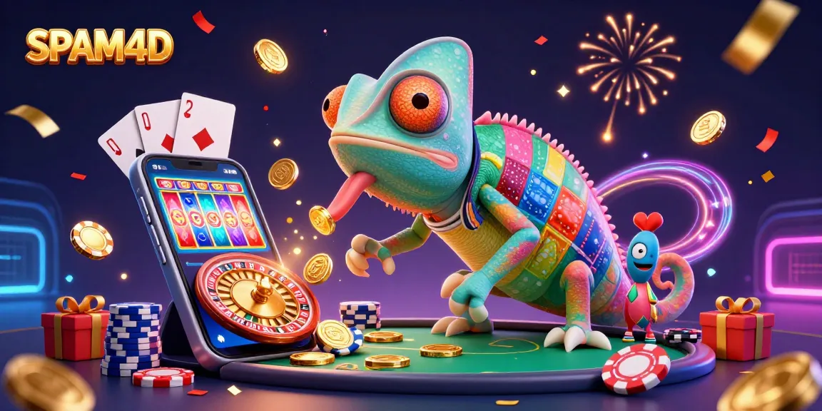 SPAM4D menawarkan pengalaman bermain kasino dengan chameleon pemilik kasino yang menarik dan elemen permainan seru.