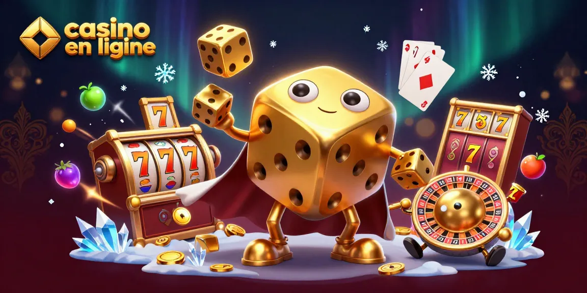 Profitez des jeux de casino en ligne avec un golem de dés dorés et des éléments dynamiques.