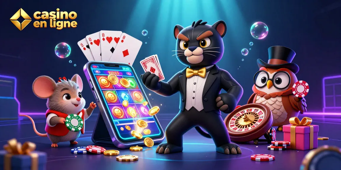 Gagnez au casino en ligne avec des jeux interactifs animés par un élégant panthère en smoking.