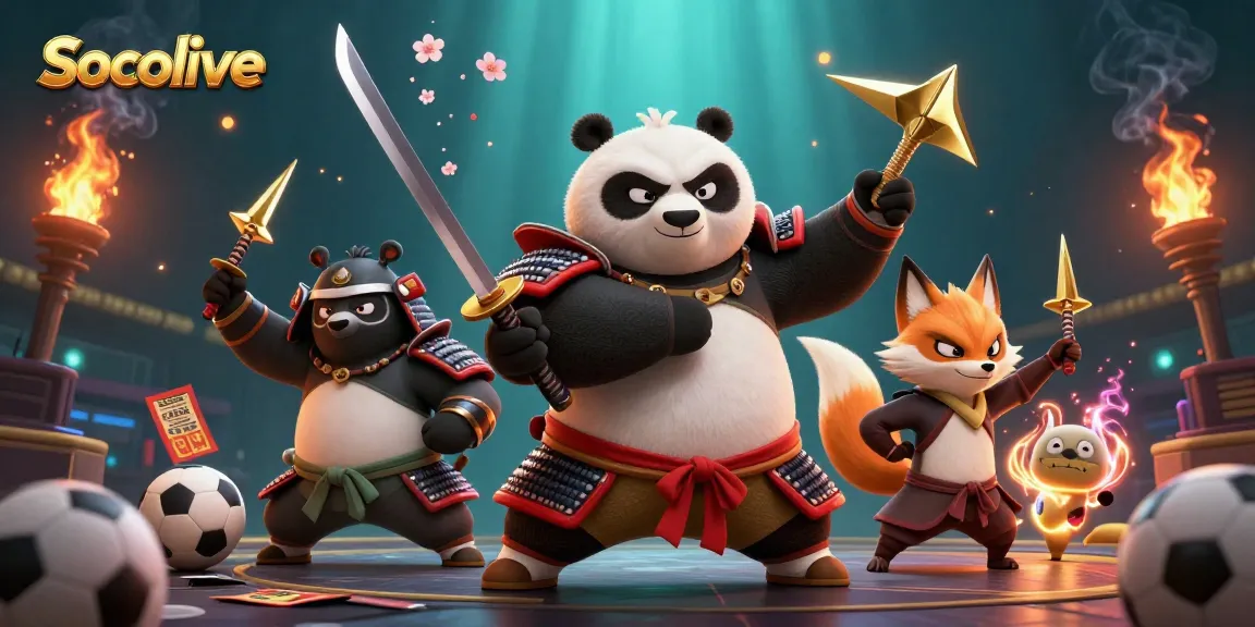 Socolive offers thrilling sports betting with a dynamic image featuring cartoon characters engaging in action.