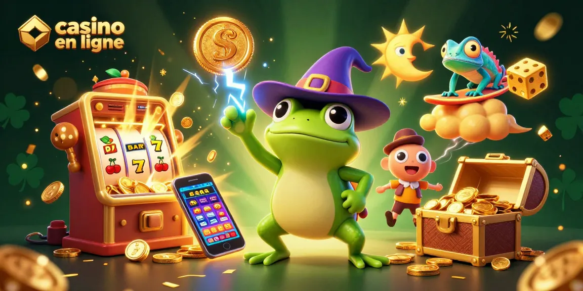 Plongez dans l'univers captivant du casino en ligne avec cette illustration dynamique de jeu et de chance.