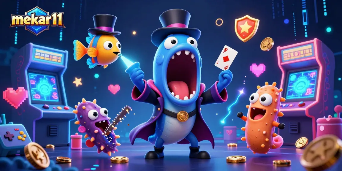 Mekar11 showcases an exciting 3D casino scene featuring a bioluminescent gulper eel performing magic acts.