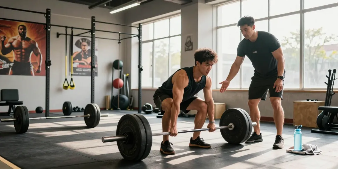 Bodybuilder im Steroidshop beim Training mit Gewichten im Fitnessstudio.
