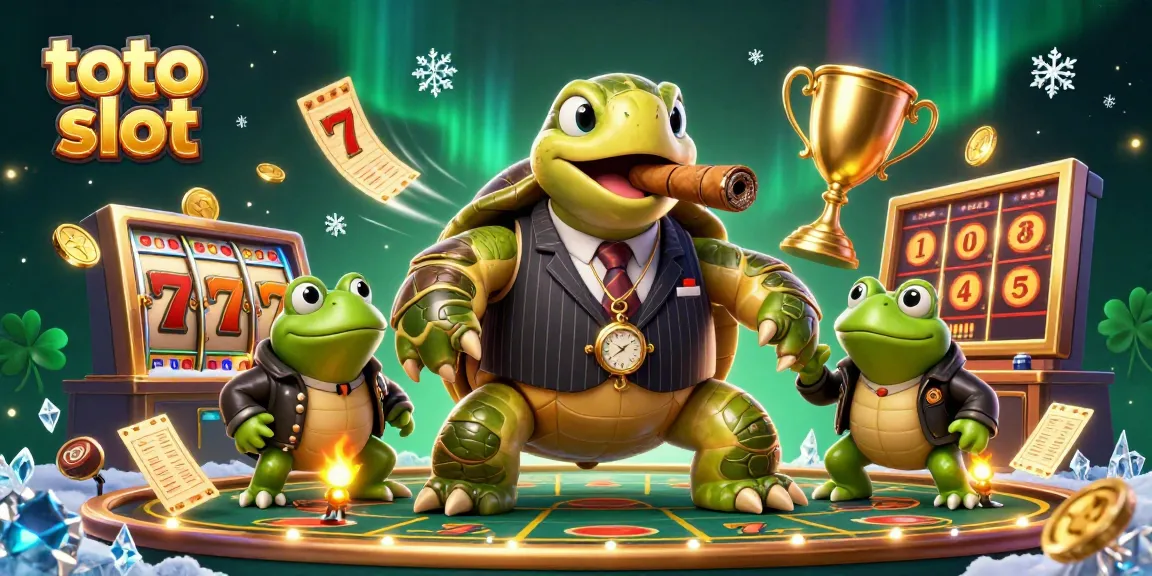 Engage with thrilling toto slot action in a cinematic 3D illustration featuring unique characters and dynamic casino elements.