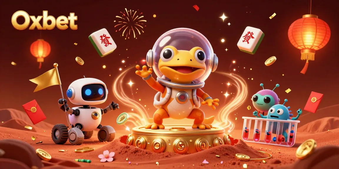 Experience high-stakes gaming with Oxbet in a packed golden casino exploration scene.