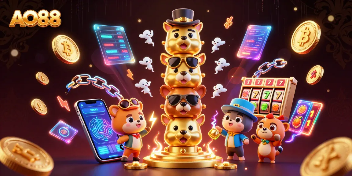 Spin winning jackpots with AO88's vibrant 3D casino illustration showcasing exciting gaming elements.