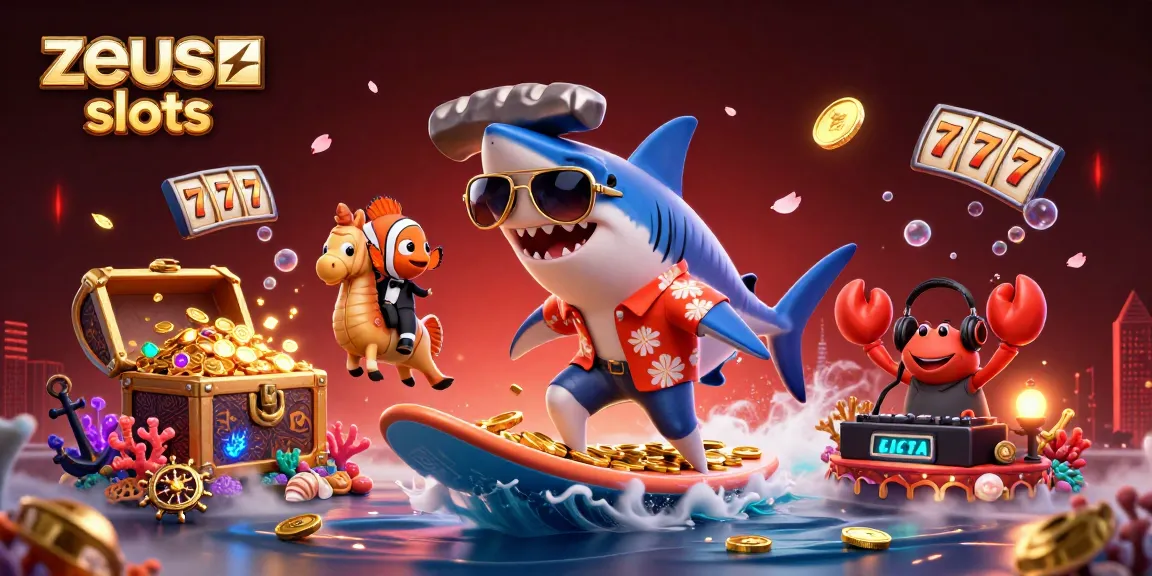Spin the reels for big wins with zeus slots in a vibrant 3D casino scene.