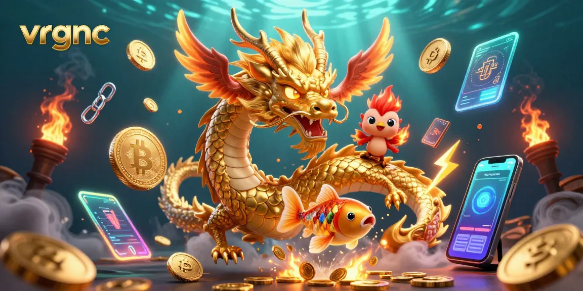 Experience the excitement with vrgnc as golden dragon and phoenix soar through a dazzling casino scene.