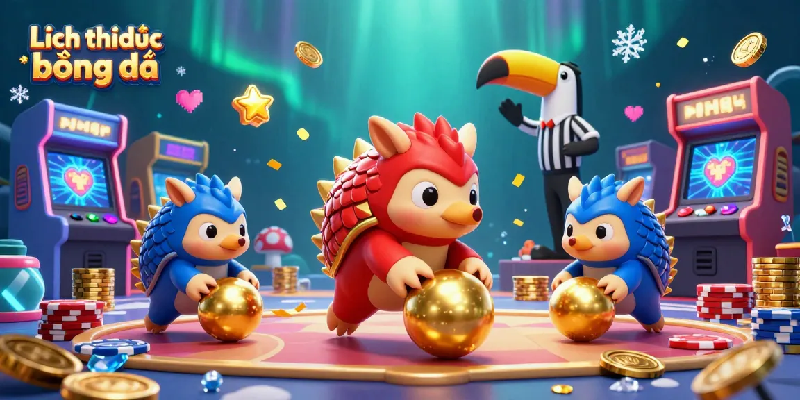 Engage with Lịch thi đấu bóng đá action in a vibrant casino-themed illustration featuring rival pangolins.