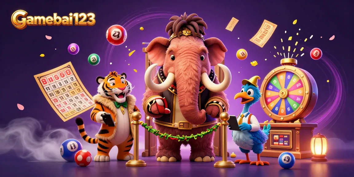 Experience the excitement of gamebai123 with a lively 3D casino scene featuring vibrant characters and dynamic elements.
