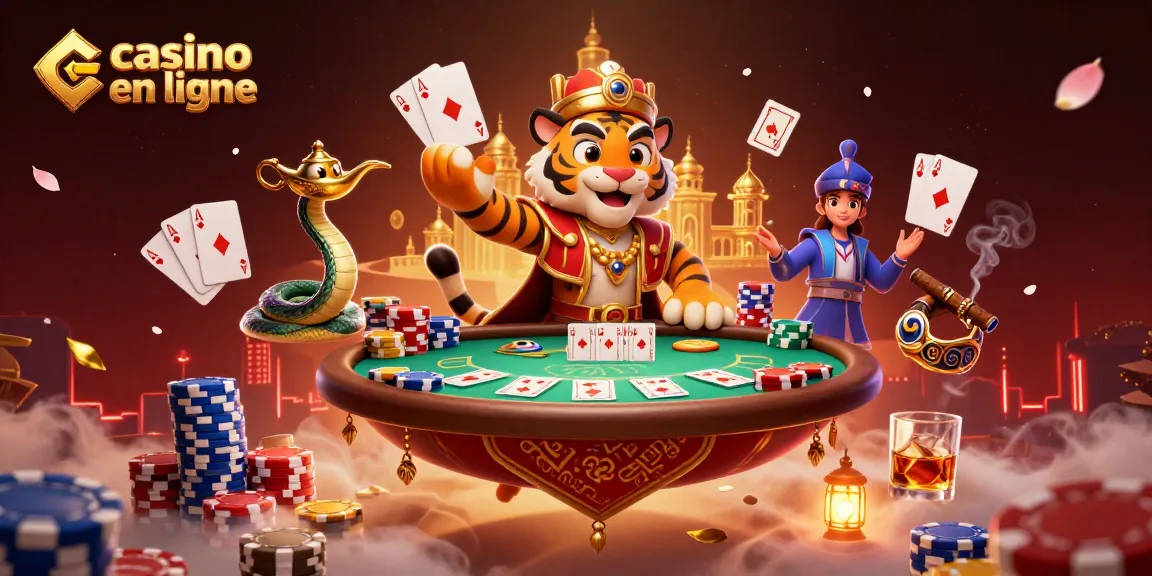 Profitez du jeu sur un casino en ligne avec un sultan magique et des jetons colorés.
