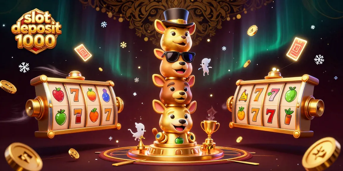 Experience the thrill of a vibrant slot deposit 1000 scene with dynamic slot reels and lively characters.