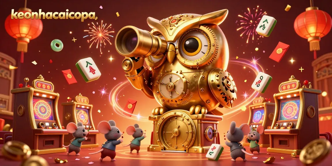 Experience thrilling gameplay at keonhacaicopa with a vibrant casino scene featuring an owl and slot machines.
