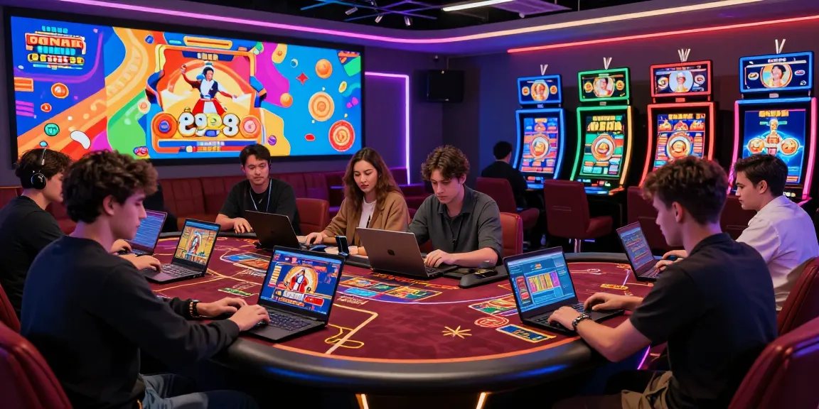 Scène de jeu en ligne présentant un casino en ligne France légal avec des joueurs engagés, des jeux variés, et une ambiance dynamique.