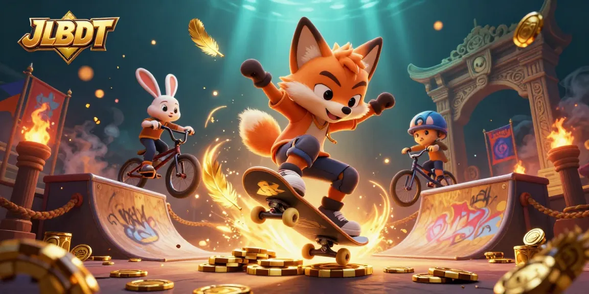 Experience thrilling action with JLBDT in this vibrant casino-themed illustration.