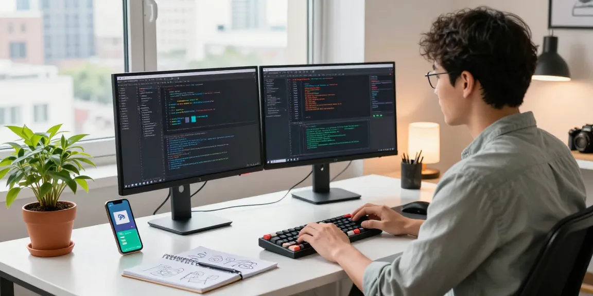 Developer using snipaste for efficient screen capturing in a vibrant office setting