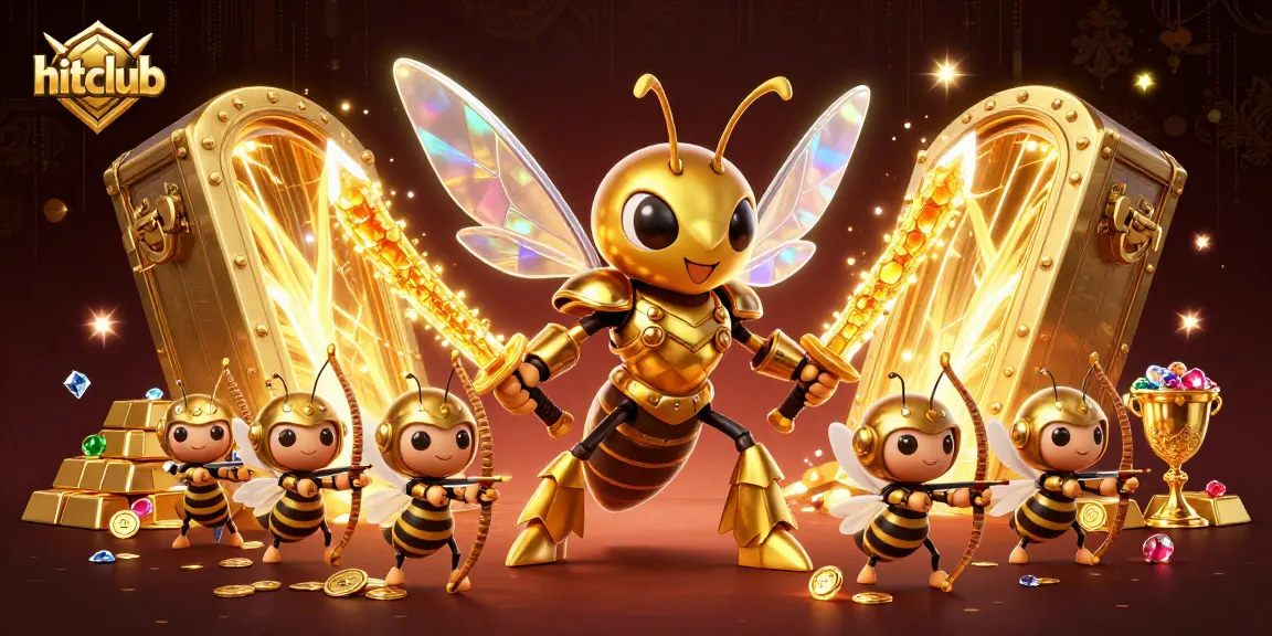 Engage in thrilling games at hitclub with golden hornets and treasure in a vibrant casino setting.
