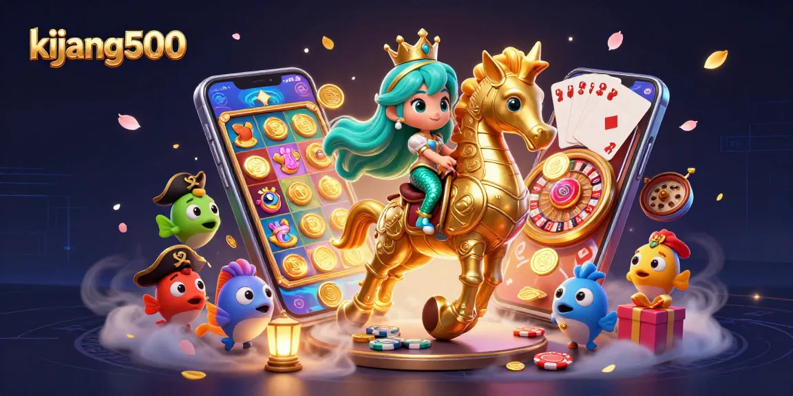 Permainan slot menarik di kijang500 dengan putaran ponsel dan karakter kartun ceria.