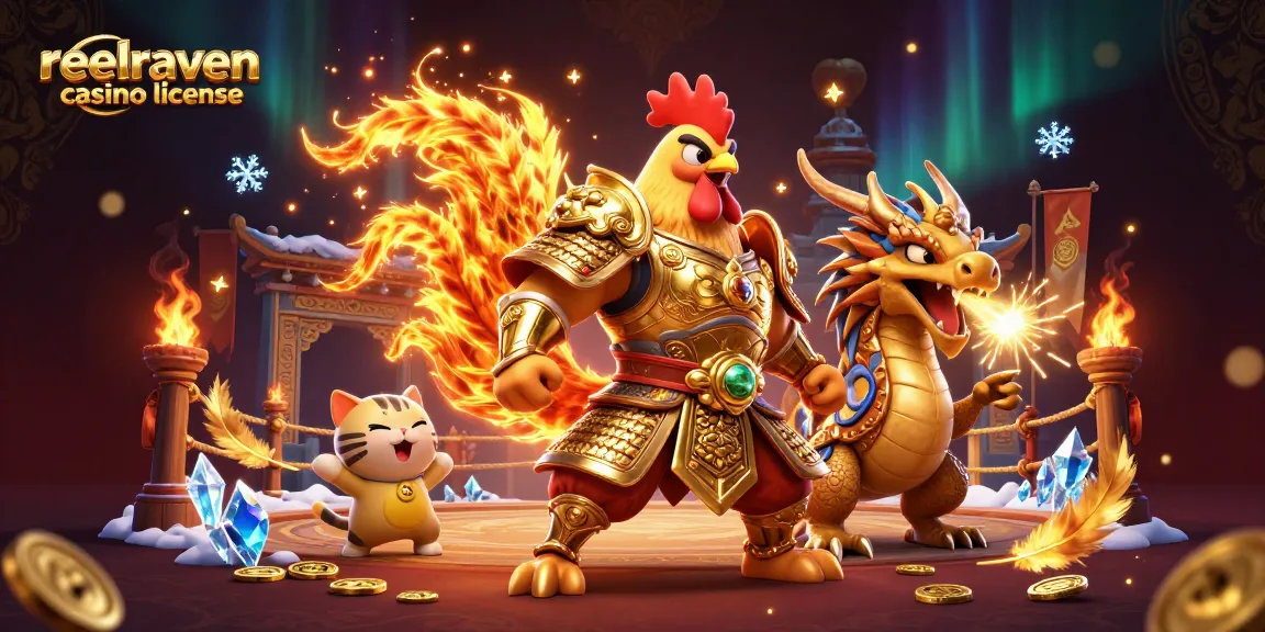 Vérifiez la licence du casino ReelRaven et sa sécurité dans cette scène festive et dynamique.